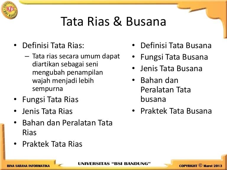Tata Rias Dan Busana