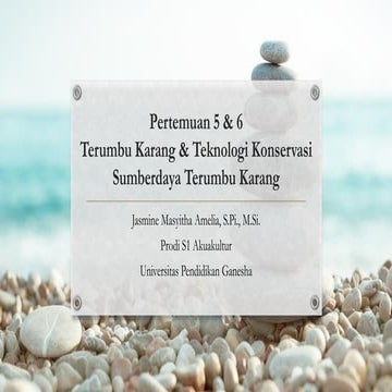 Pertemuan 5 & 6 - Terumbu Karang dan Teknologi Konservasi Terumbu ...