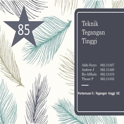 Tugas Kelompok 4 - Teknik Tegangan Tinggi - Prof.Ir. Syamsir Abduh , MM, Ph.D...