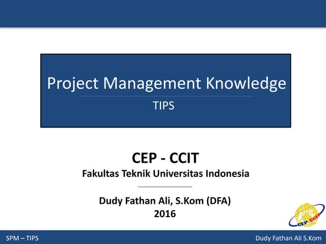 Software Project Management - Project Management Knowledge