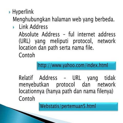Belajar Web HTML – Modul 6 Hyperlink 