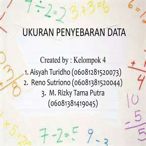 Pertemuan 6 (ukuran penyebaran data))