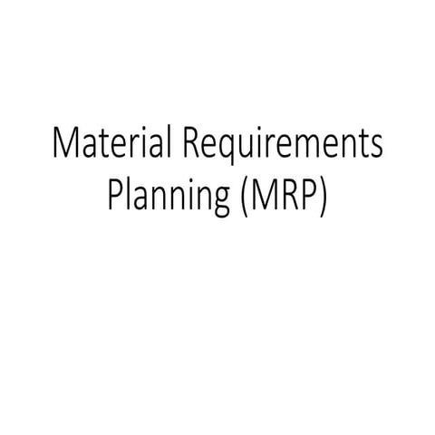 Master Planning of Resource (MPR) Model _ Materi Training PPIC | PPTX