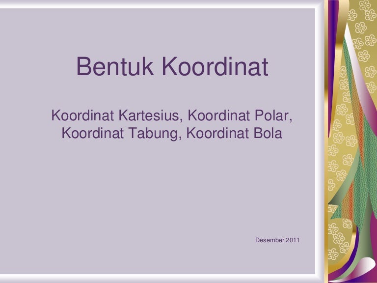 Pertemuan 8 Bentuk Koordinat