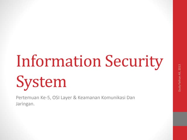 Information System Security - Keamanan Komunikasi dan Jaringan