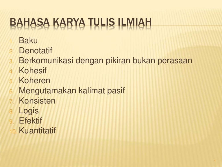 Penulisan Karya Ilmiah Bahasa Kti
