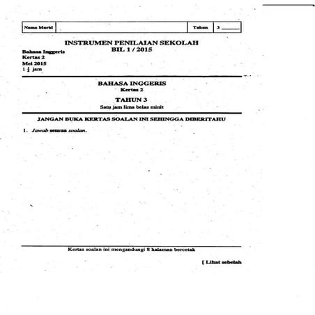Pertengahan tahun 2015   t3 - bi kertas 2