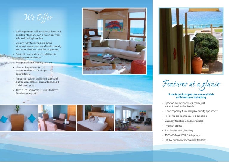 perth accommodation cottesloe beach house stays brochure real estate brochures examples
