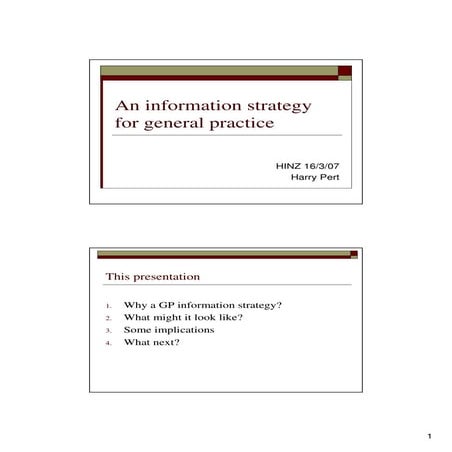 An Information Strategy for General Practice