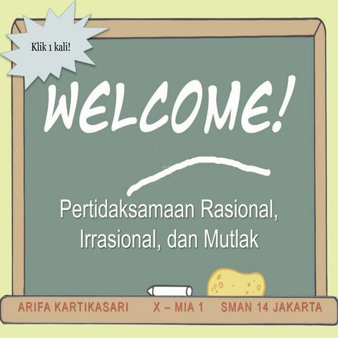 Pertidaksamaan Rasional, Irrasional dan Mutlak