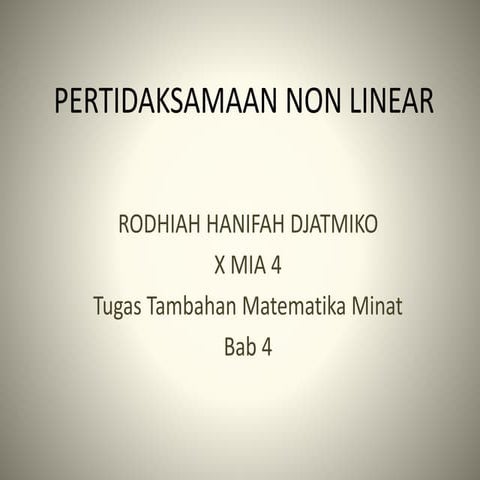 Pertidaksamaan non linear