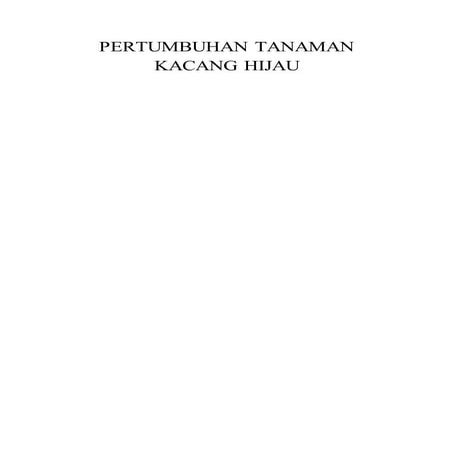 makalah tanaman kacang hijau