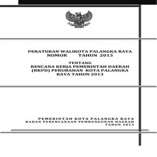 RKPD Perubahan Tahun 2013