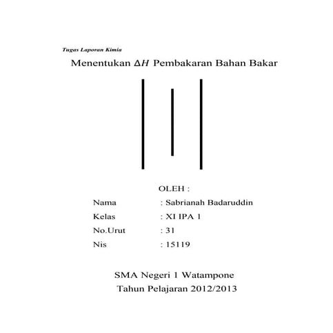 Perubahan entalpi pembakaran bahan bakar