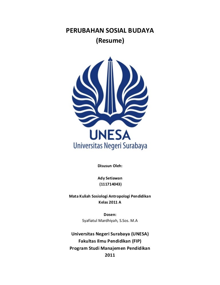 Perubahan Sosial Budaya Resume