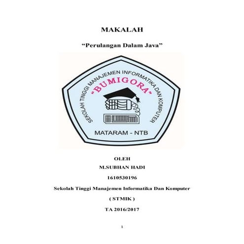 Perulangan dalam java