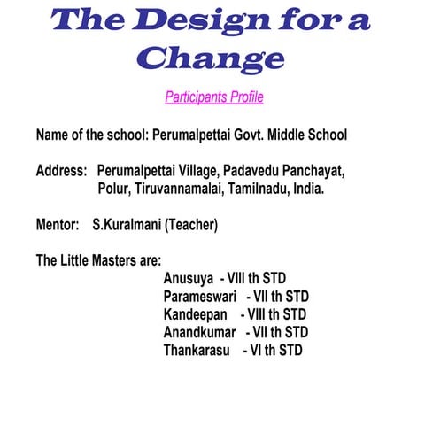 Perumalpettai middle school  dfc