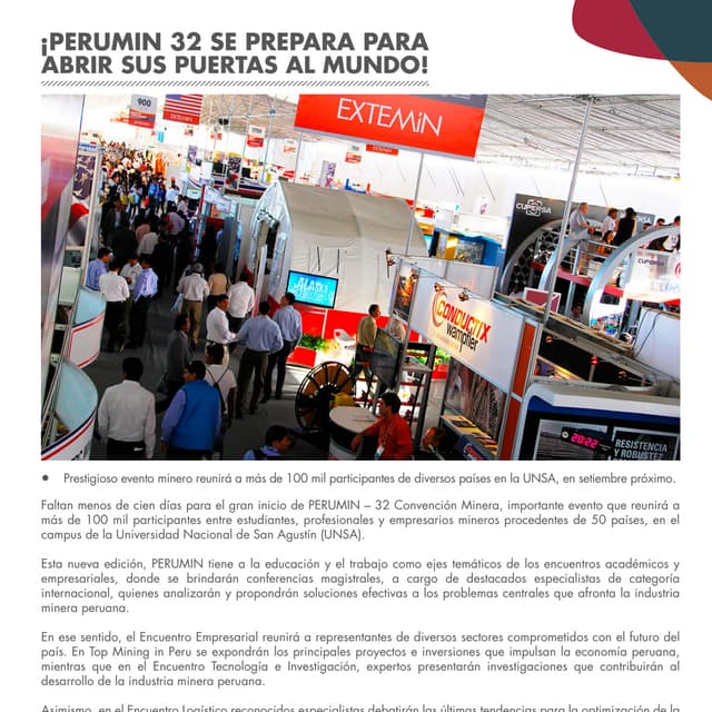 ¡PERUMIN 32 se prepara para abrir sus puertas al mundo!