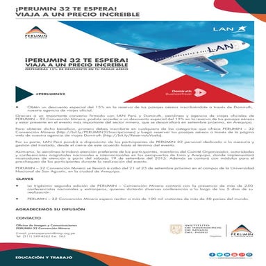 ¡PERUMIN 32 te espera! Viaja a un precio increible