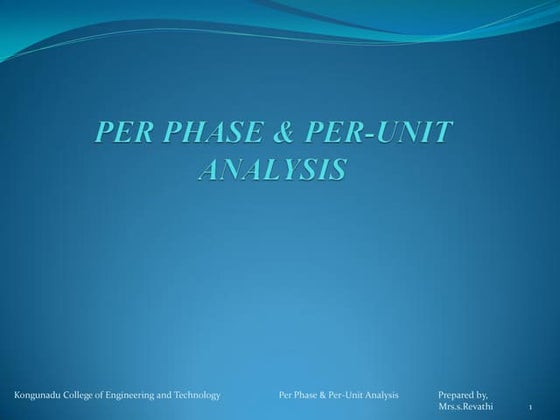 Per unit analysis