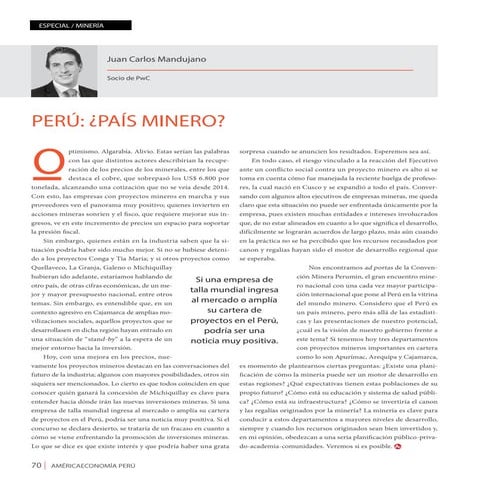 Juan Carlos Mandujano en América Economía