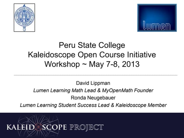 Peru State College Kaleidoscope Workshop