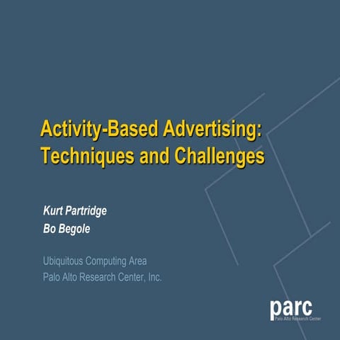 Activity-Based Advertising:Techniques and Challenges