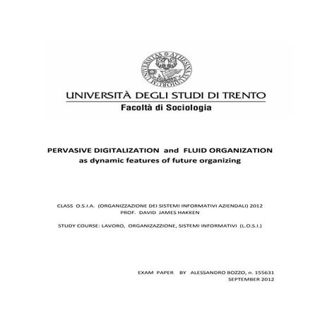 Pervasive digitalization and fluid organization