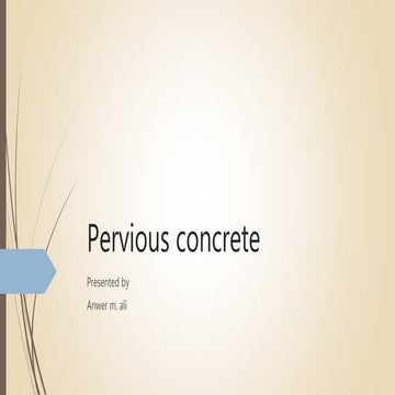 Pervious concrete