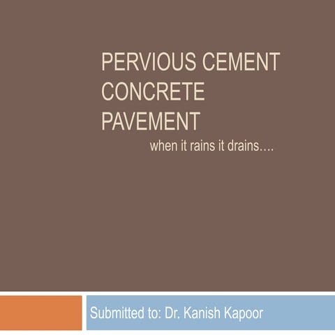 Pervious pavement