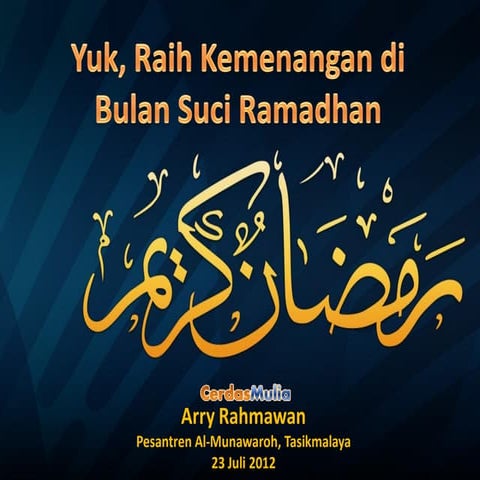 CerdasMulia Ramadhan - Training Ramadhan Pesantren Al-Munawaroh