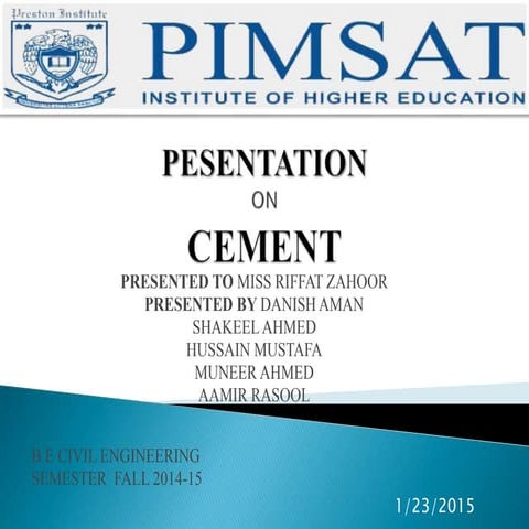 Presentation on CEMENT