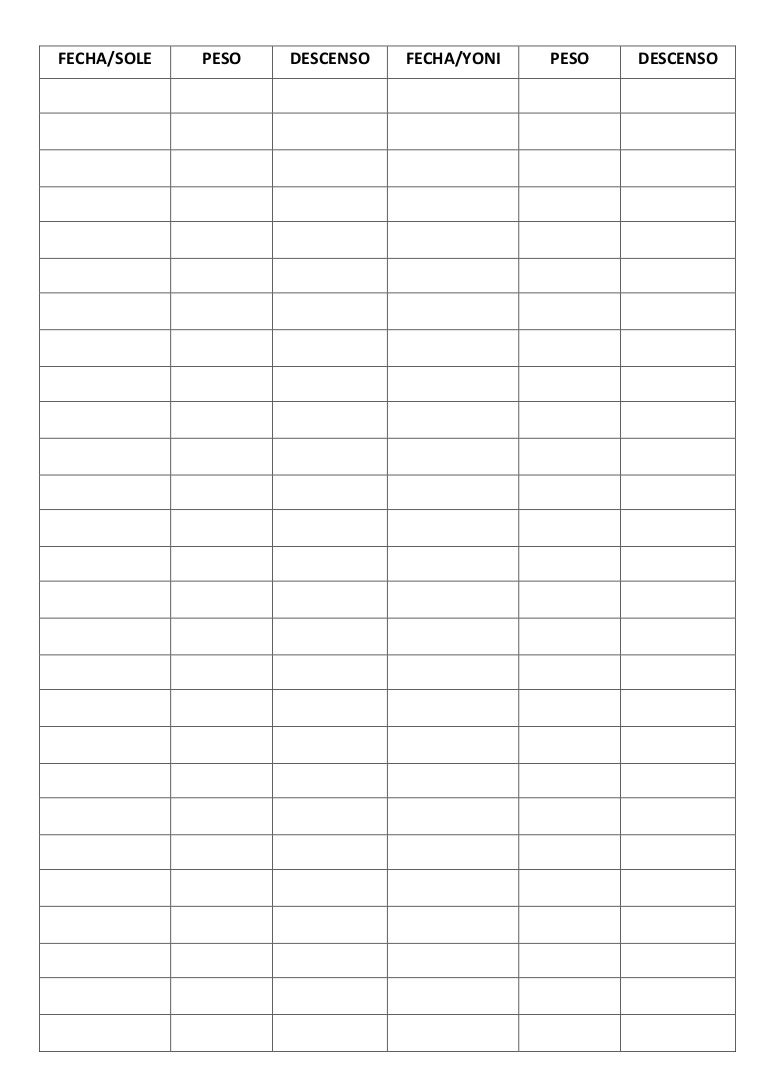 ficha control de peso