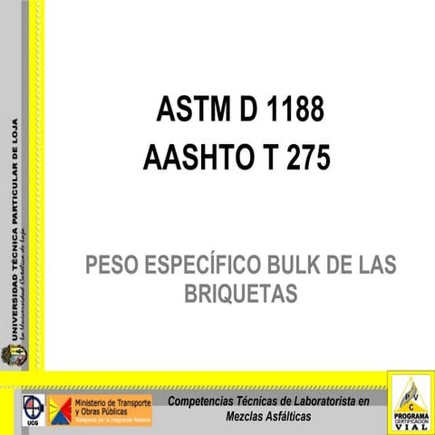 PESO ESPECIFÍCO BULK DE BRIQUETAS