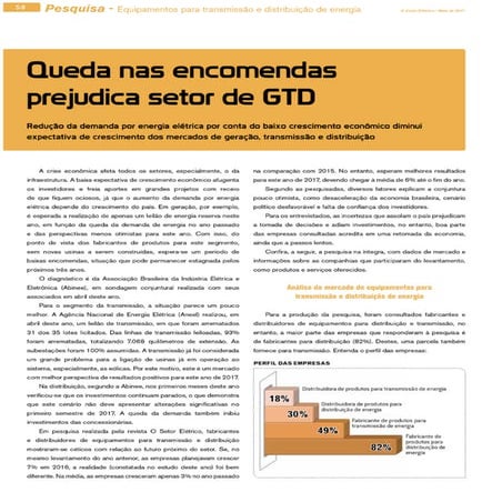 Pesquisa - Equipamentos para Transmissão e distribuição de energia
