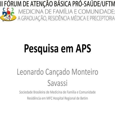 Pesquisa em APS