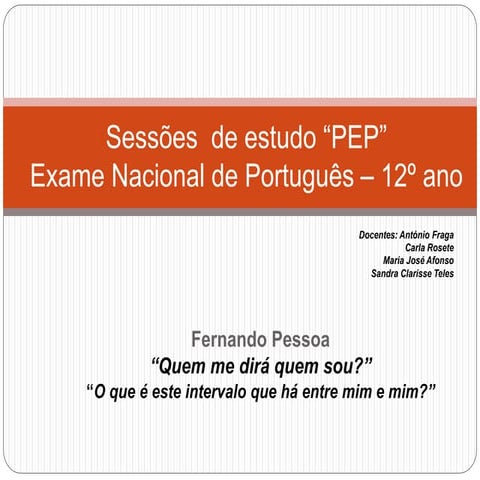 Pessoa   ortónimo e heterónimos