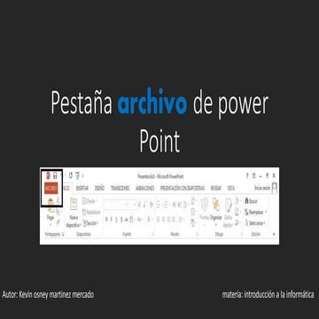 Pestaña archivo de power point