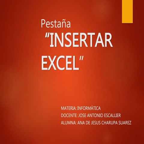 Pestaña insertar de excel