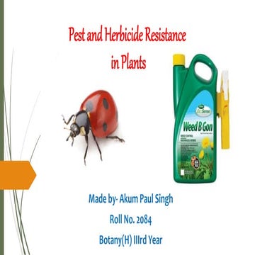 Pest and herbicide resistance