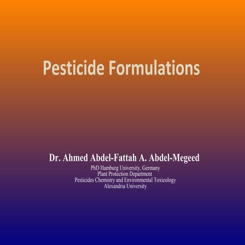 Pesticide formulation | PDF