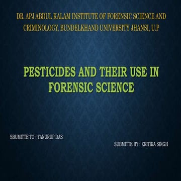 Pesticides AND THEIR USE 