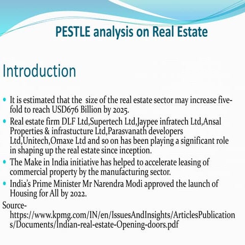Pestle  analysis on real estate