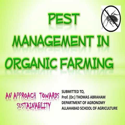 Pest management in organic farming 