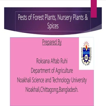 Pest of Forest Plants,Nursery Seedlings & Spices