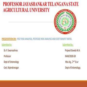 Pest Risk Analysis, Pesticide Risk Analysis and Cost Benefit Ratio.pptx