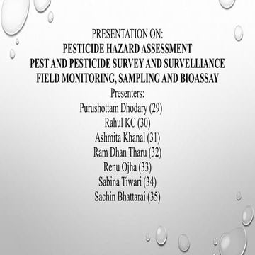 Pesticide Hazard Assessment 