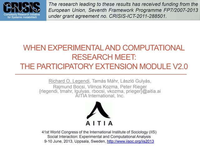 When Experimental and Computational Research Meet: The Participatory Extensio...