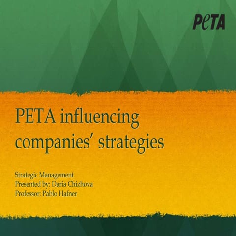 Peta influencing companies' strategies