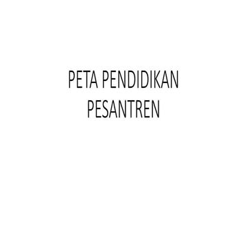 Peta pendidikan pesantren